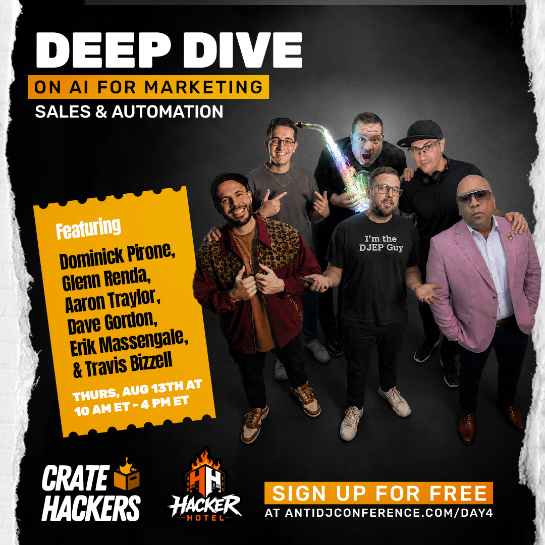 Deep Dive on AI for Marketing, Sales & Automation - featuring Dominick Pirone, Glenn Renda, Aaron Traylor, Dave Gordon, Erik Massengale & Travis Bizzell. Thursday, Aug 13th.